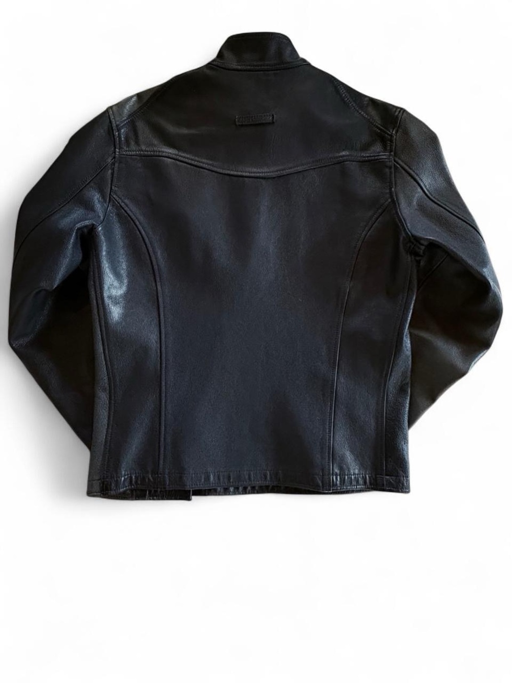 90s Jean Paul Gautier Homme Black Leather Cafe Racer Jacket VTG Authentic 21x25 - Picture 2 of 8